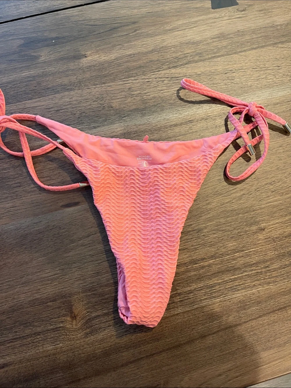Monday Swimwear Palma Bottom - Azalea Pink Chevron